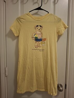 Polo by Ralph Lauren Light Yellow Crew Neck Tee Dress